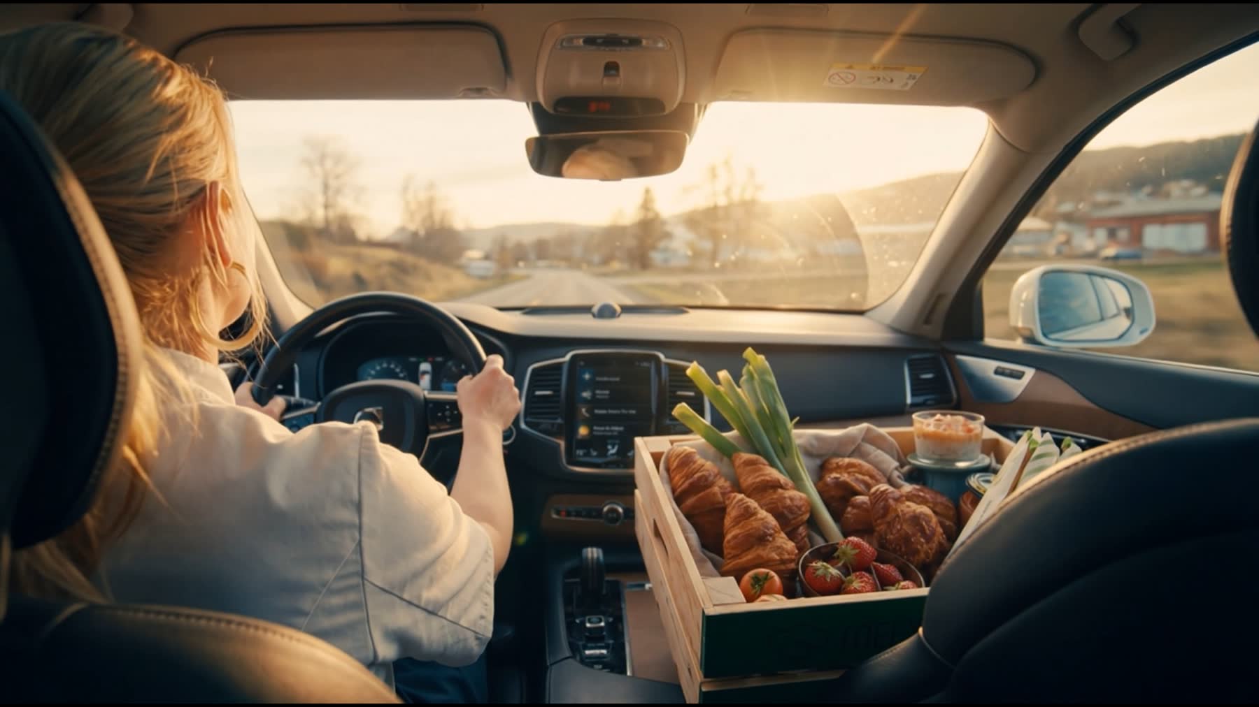 Melhus Catering på vei med frokostlevering